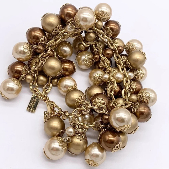 Kate Spade Bronze Gold Champagne Pearl Cha Cha Bracelet - Picture 3 of 4